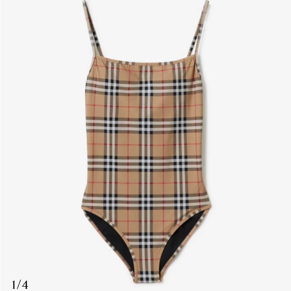 Burberry check one piece swim NWT